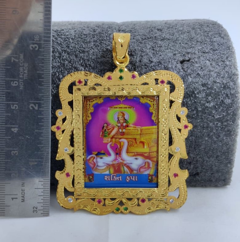 916 Gold Facy Shakti Maa Photo Pendnat