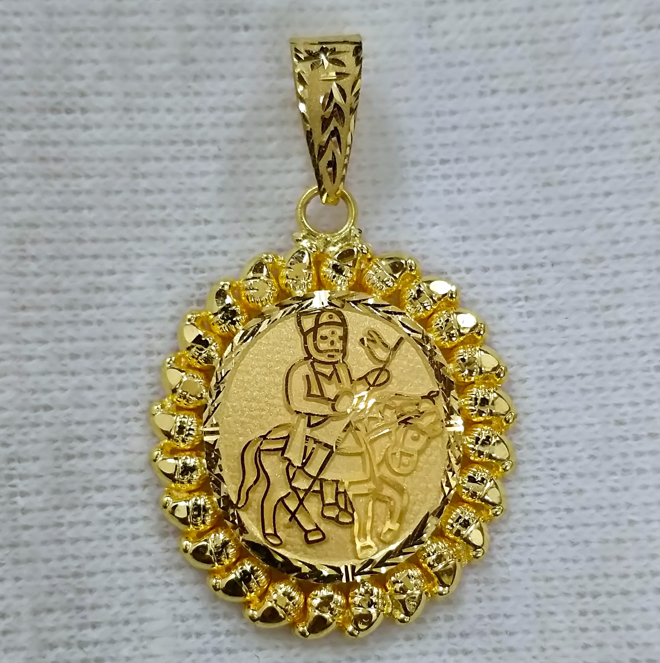 916 Gold Ramdev Pir Pendant-2