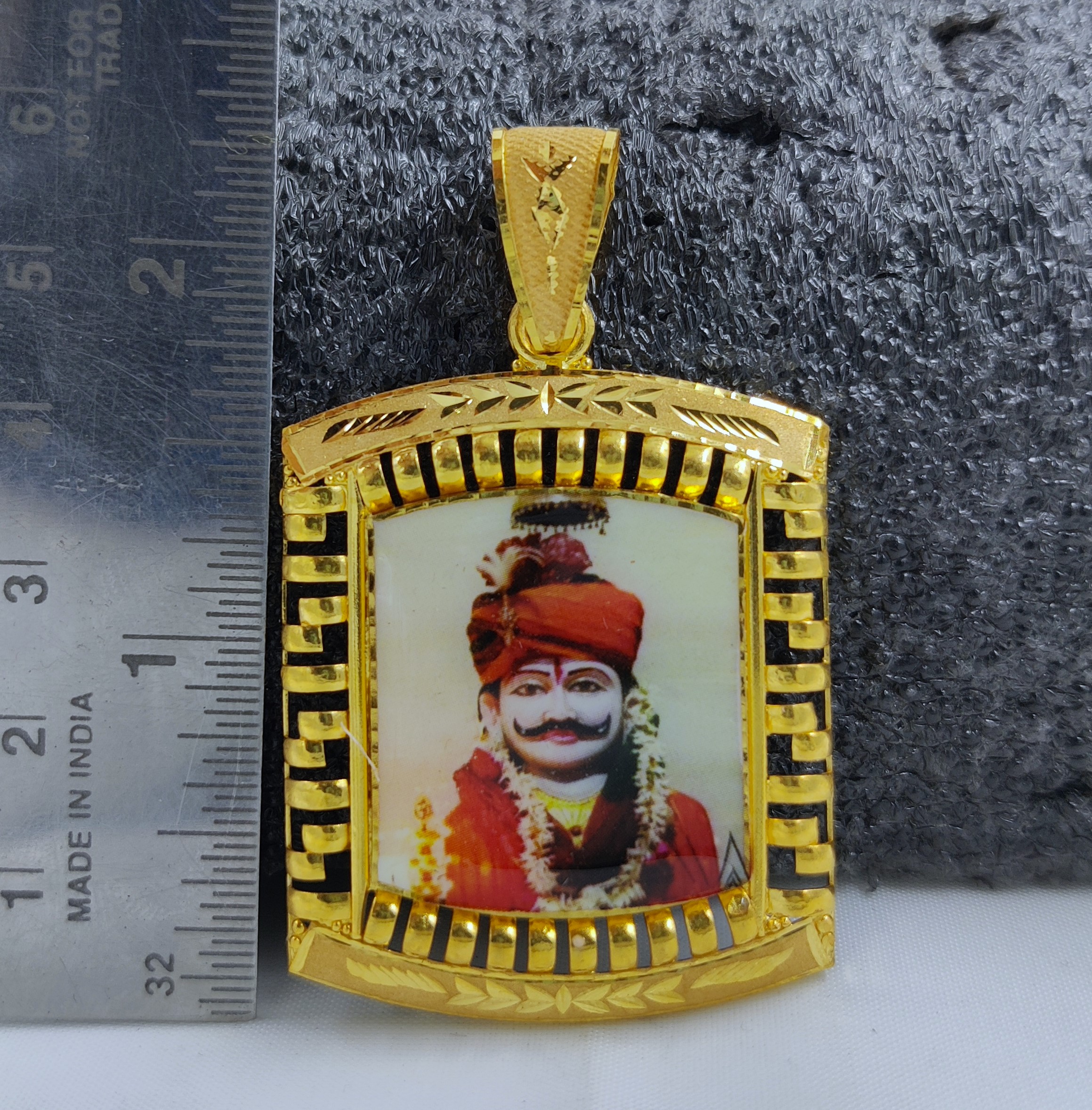 916 Gold Fancy Ramdev Pir Photo Pendant-17