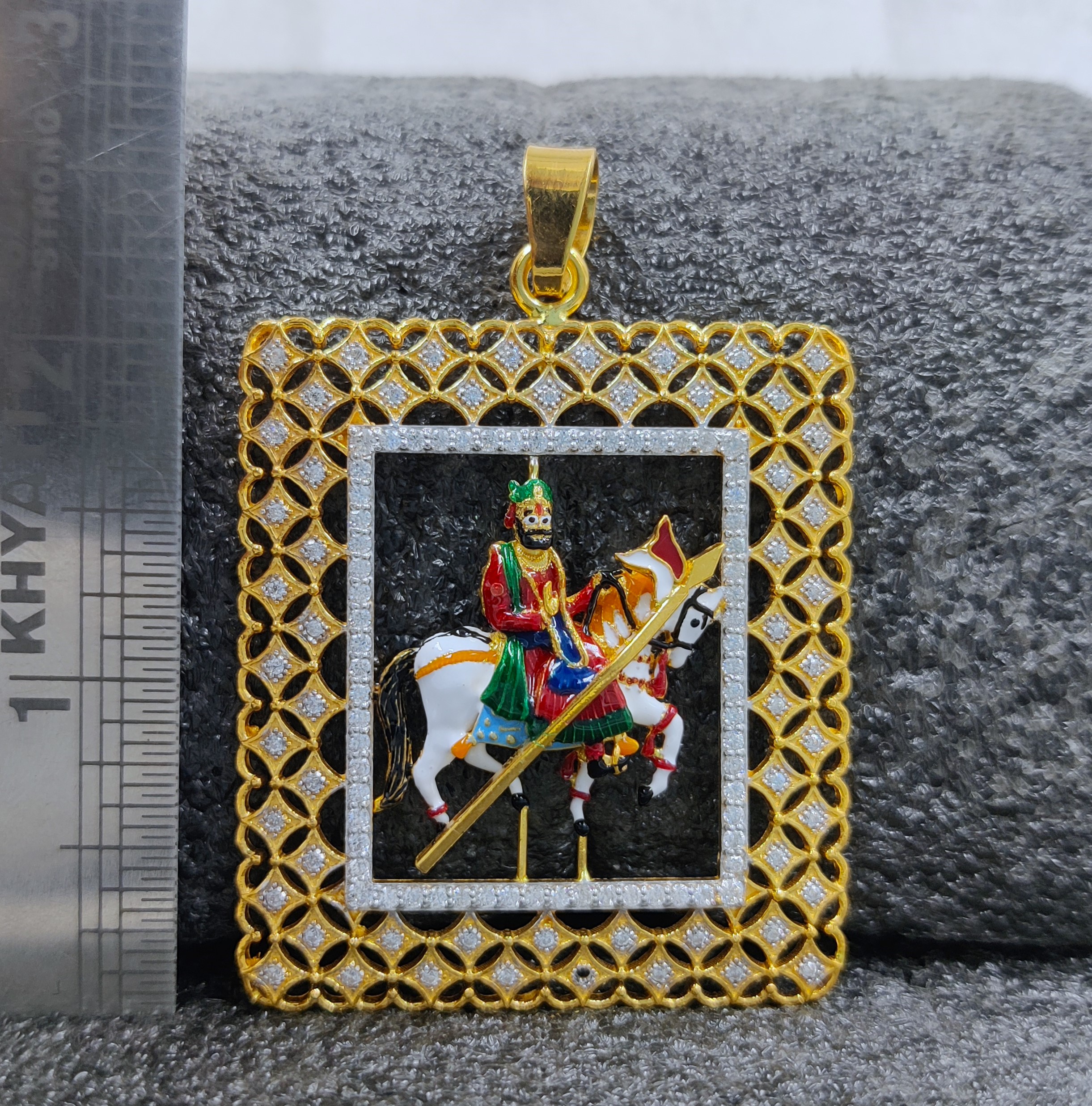 916 Gold Fancy Ramdev Pir Pendant-20