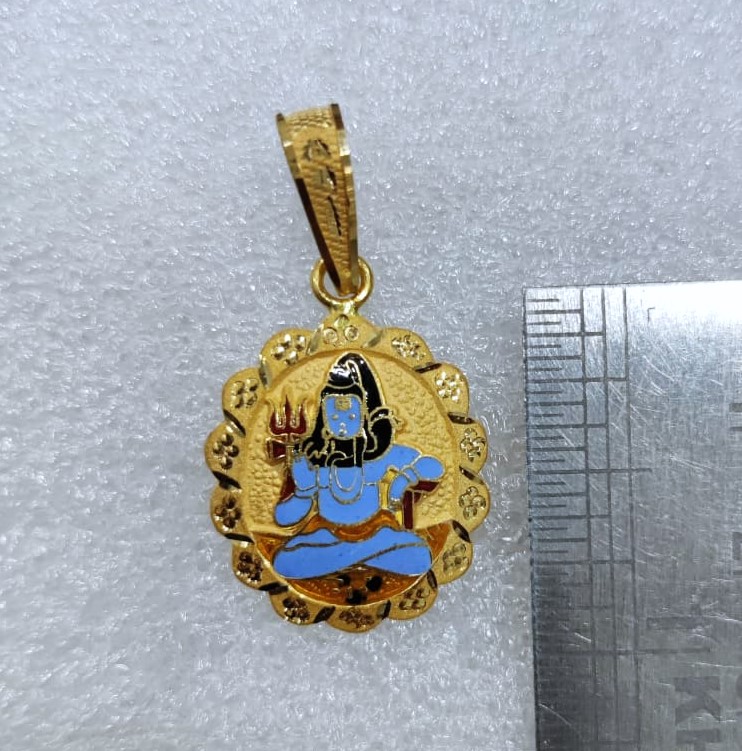 916 Gold Shankar Bhagavan Minakari Pendant