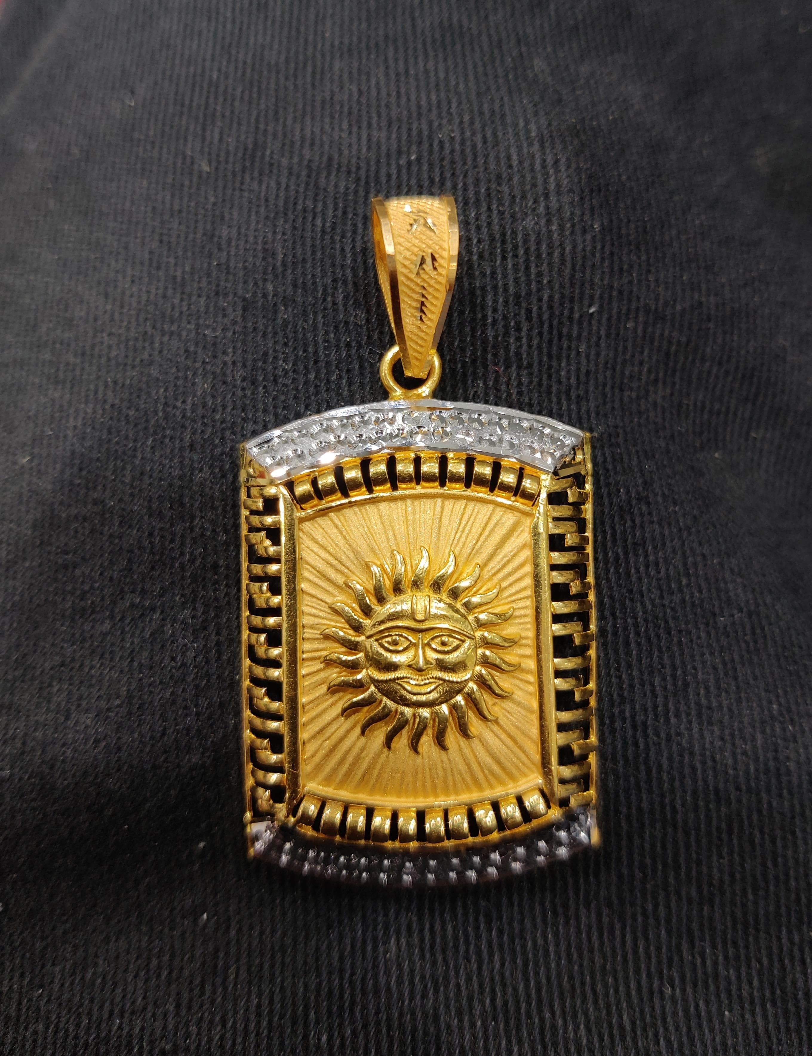 916 Gold Fancy Surya Pendant