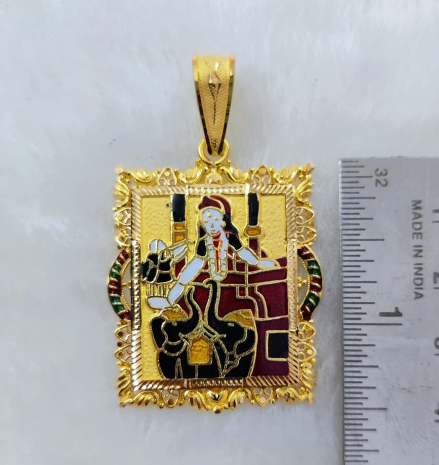 916 Gold Shakti Maa Minakari Pendant