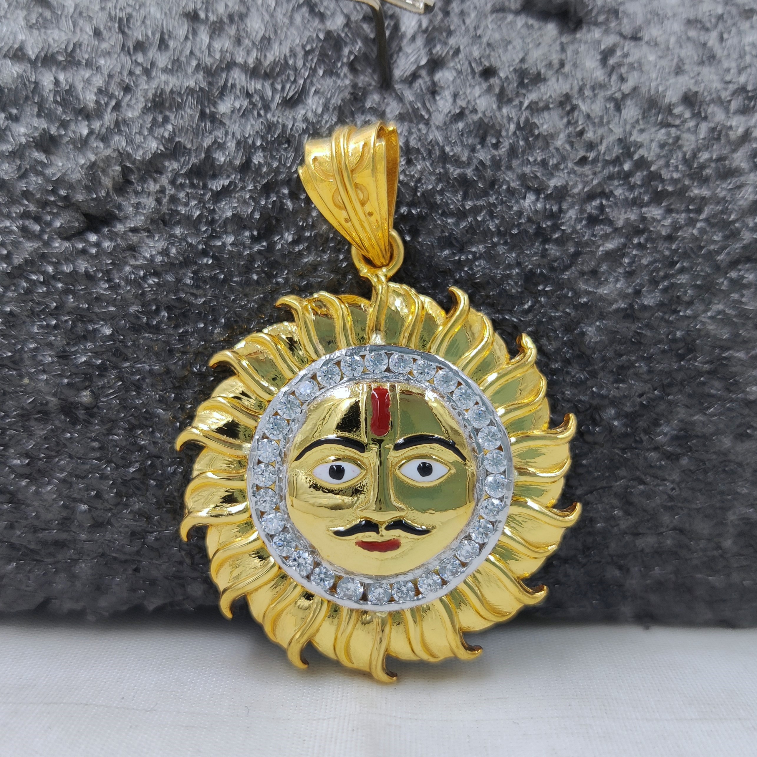 916 Gold Fancy Surya Pendant