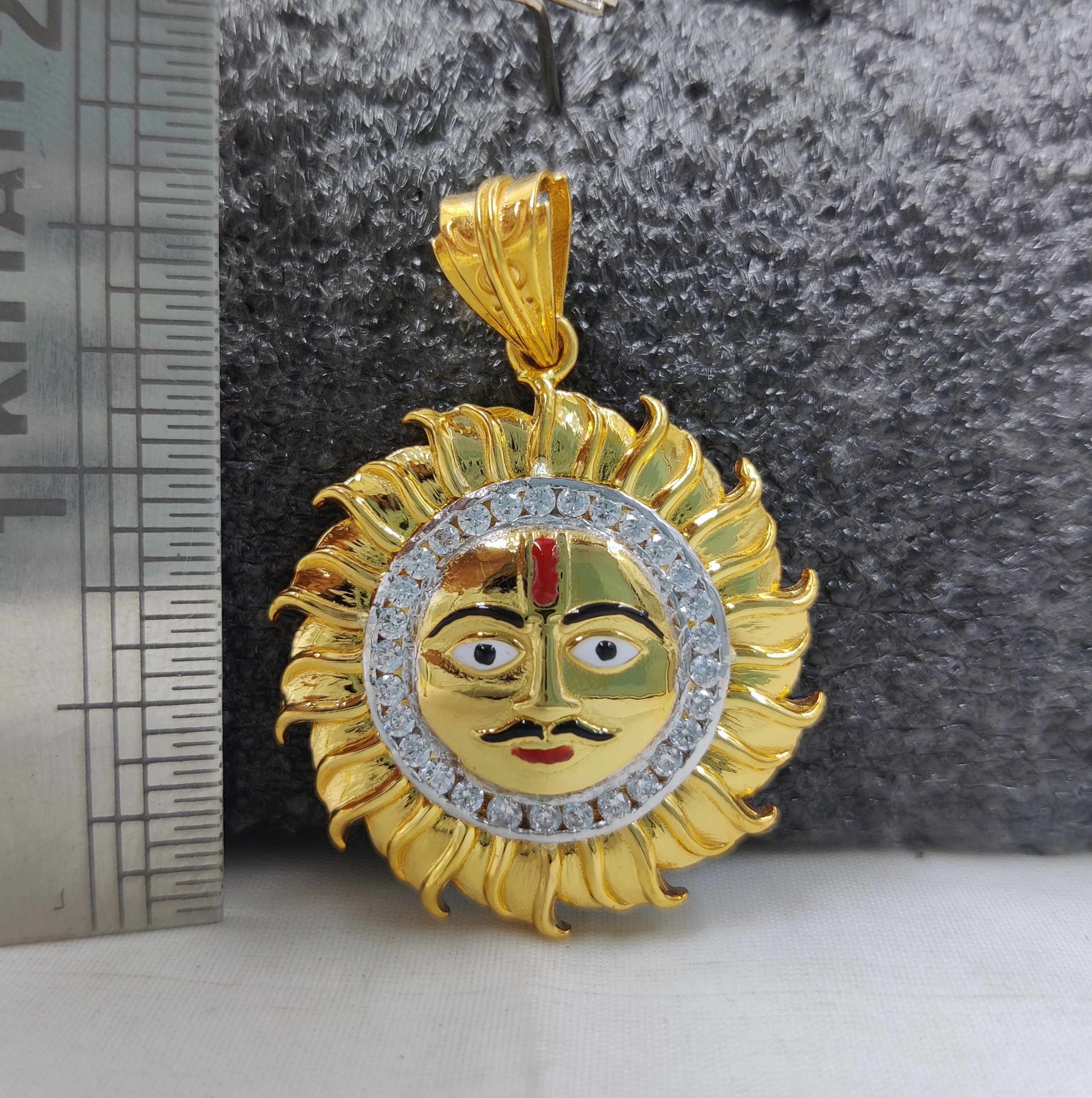 916 Gold Fancy Surya Pendant