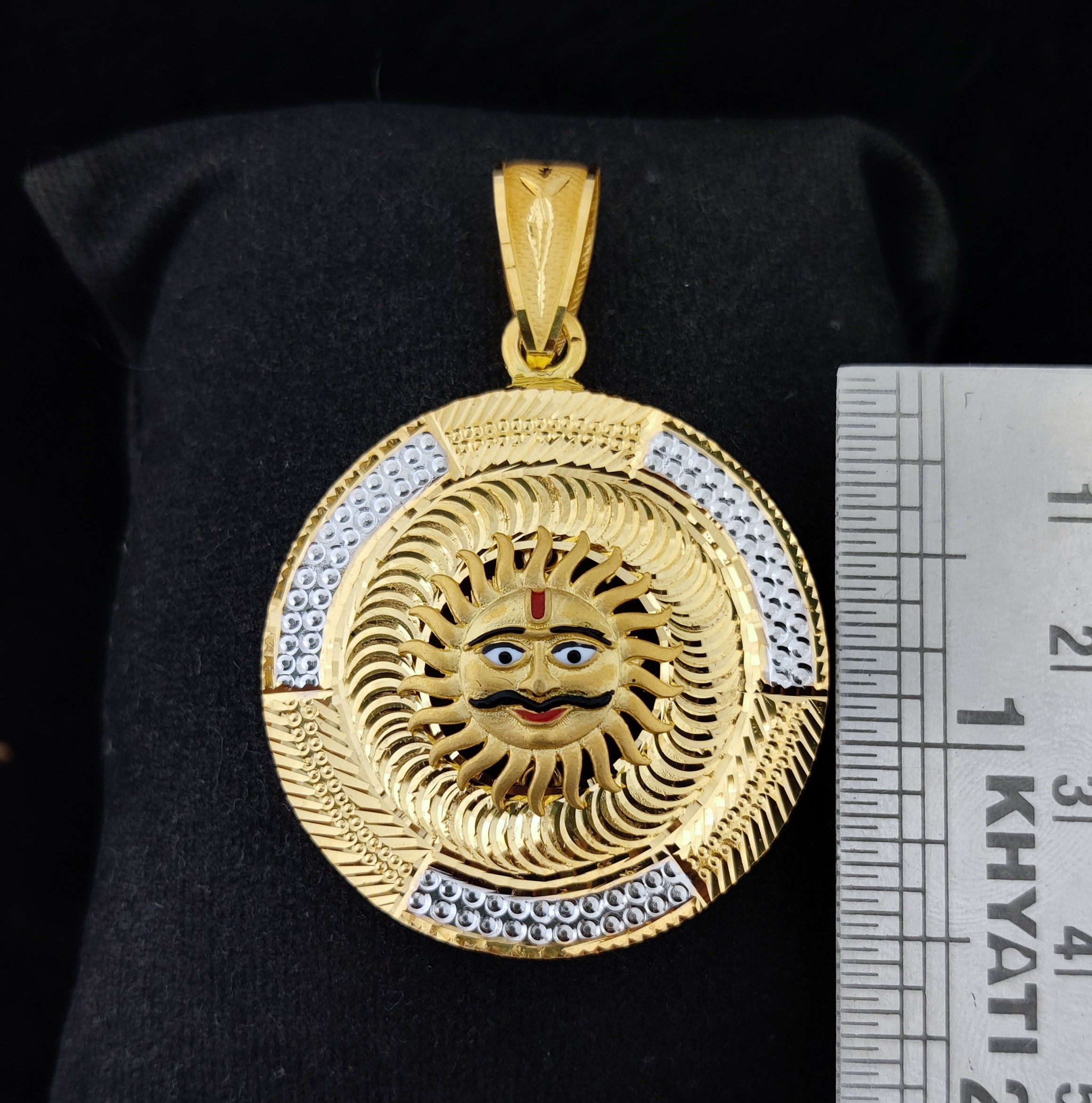 916 Gold Fancy Surya Pendant