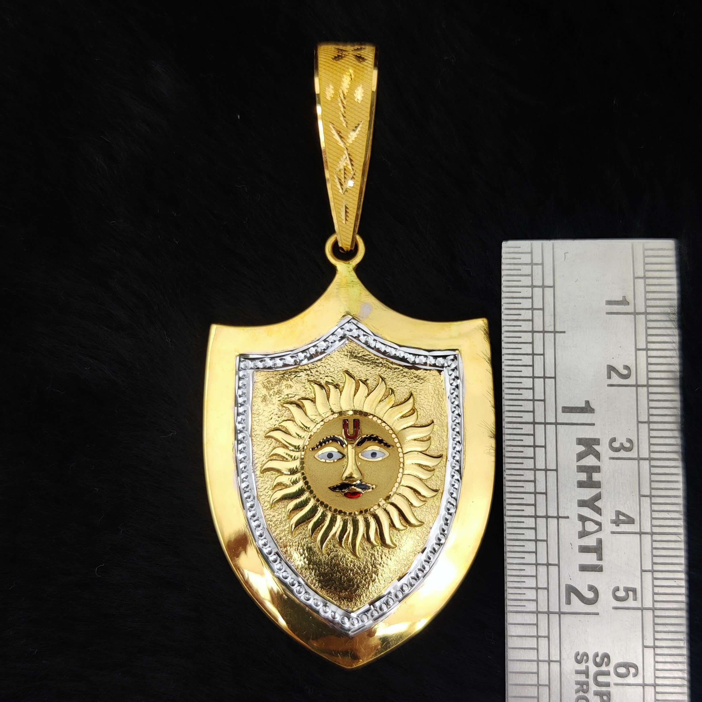 916 Gold Fancy Surya Pendant