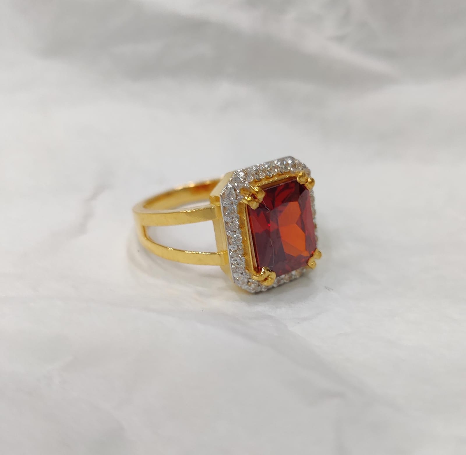 916 Gold Singal Stone Ring