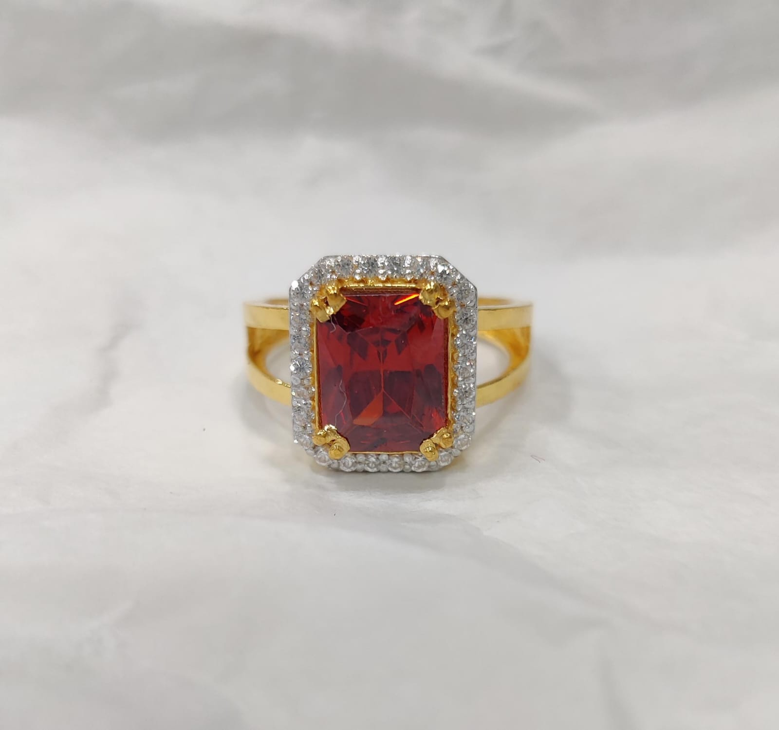 916 Gold Singal Stone Ring