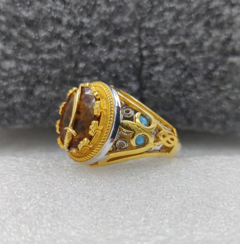 916 Gold Gent's Stone Ring