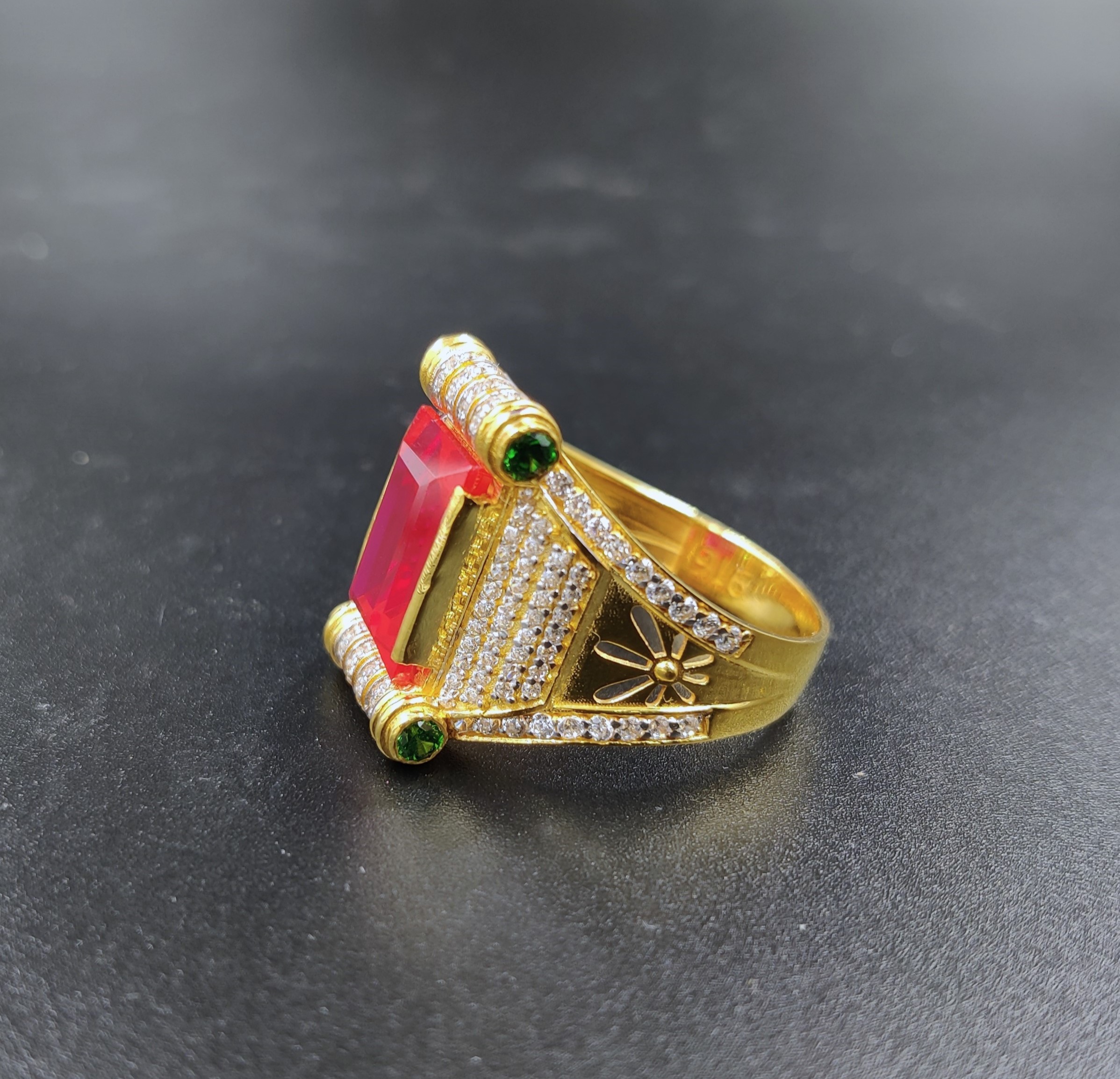 916 Gold Singal Stone Ring