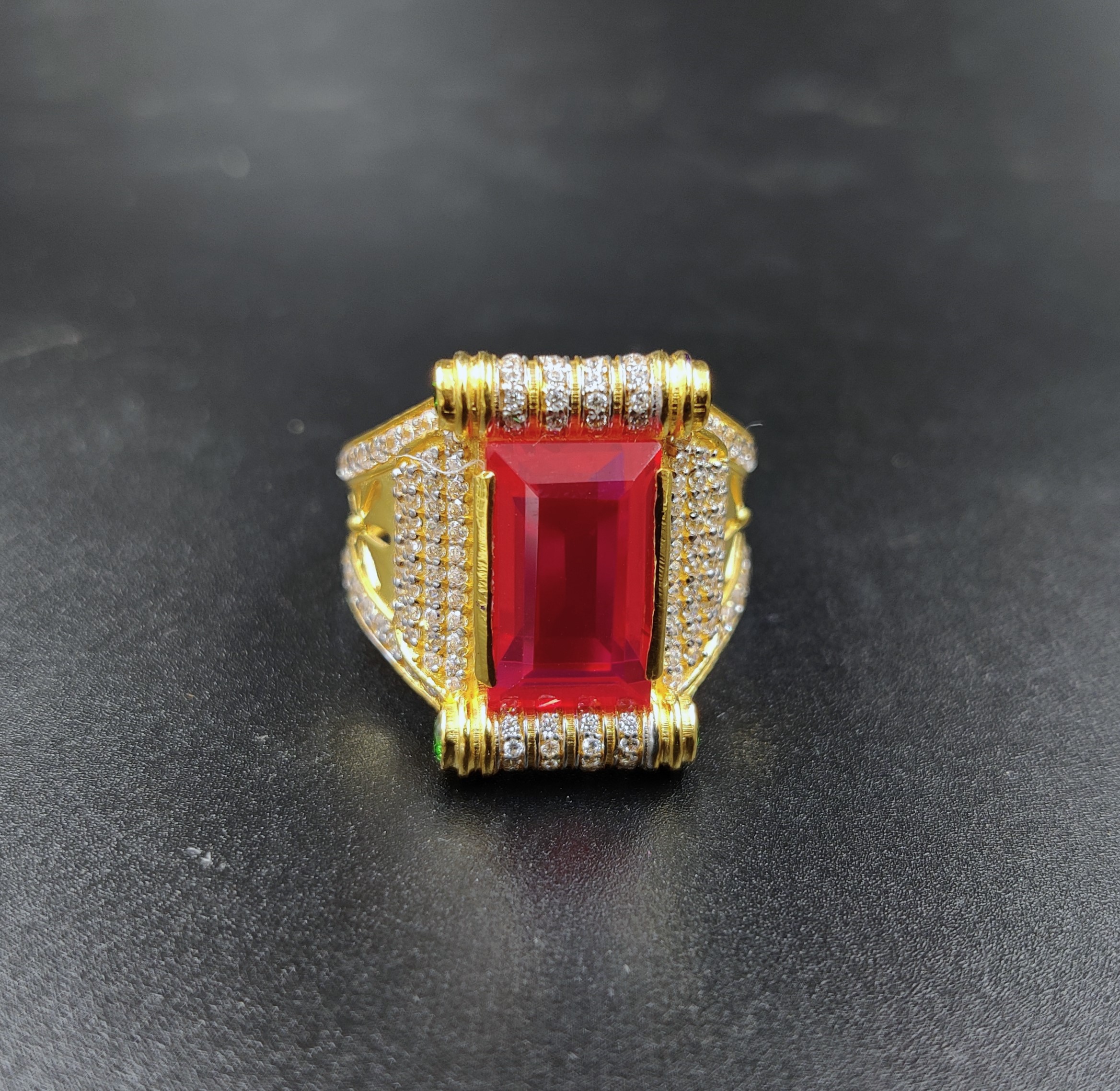 916 Gold Singal Stone Ring