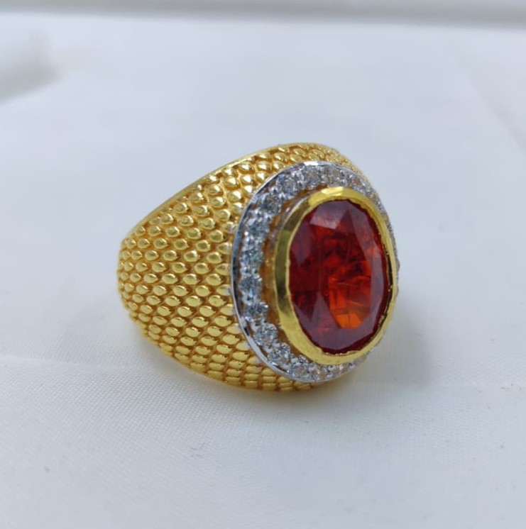916 Gold Singal Stone Ring
