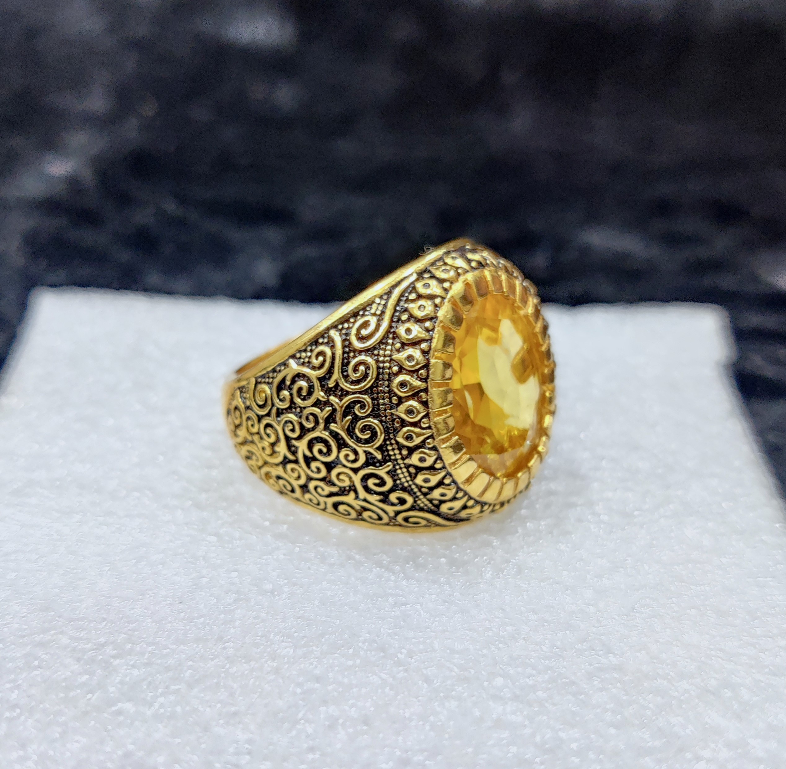 916 Gold Singal Stone Ring