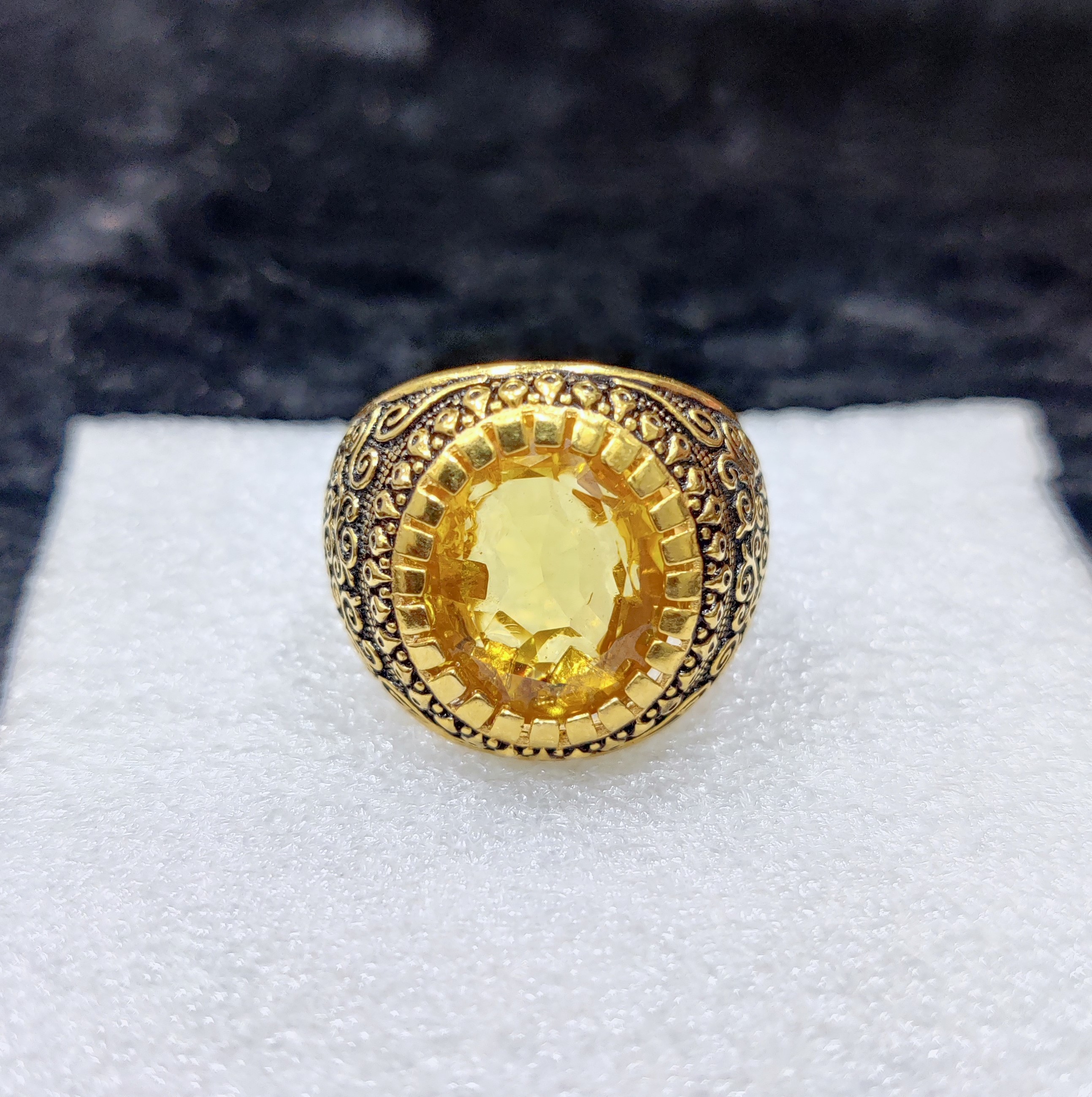 916 Gold Singal Stone Ring