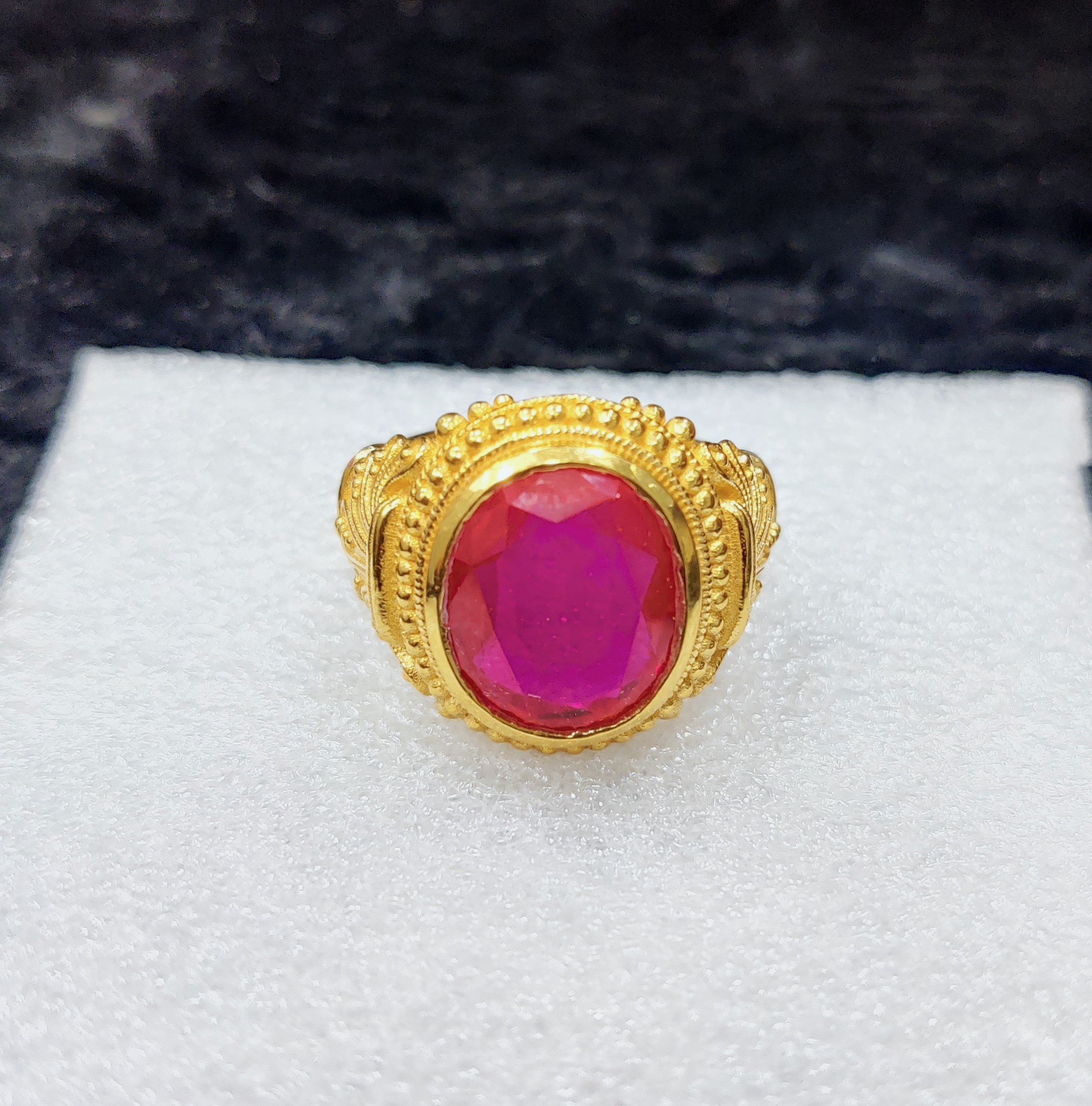 916 Gold Singal Stone Ring